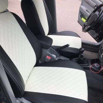 Авточехлы Автопилот Чёрный красный Ромб